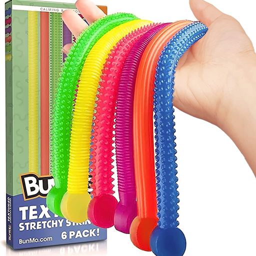 Fidget Toys and Textured Sensory Toys by Bunmo - Textured Stretchy Strings Fidget Toy. Bumpy Fidget Toys for Adults and Kids Make Perfect Anxiety