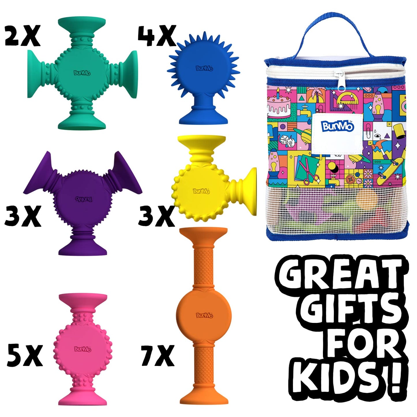 BunMo x 5-Minute Crafts Textured Suction Toys