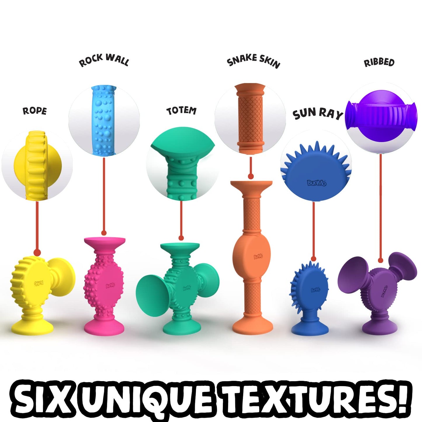BunMo x 5-Minute Crafts Textured Suction Toys