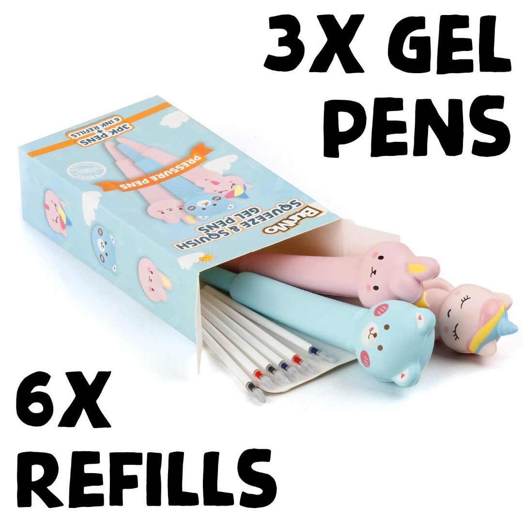 Squish & Squeeze Gel Pens 3pk