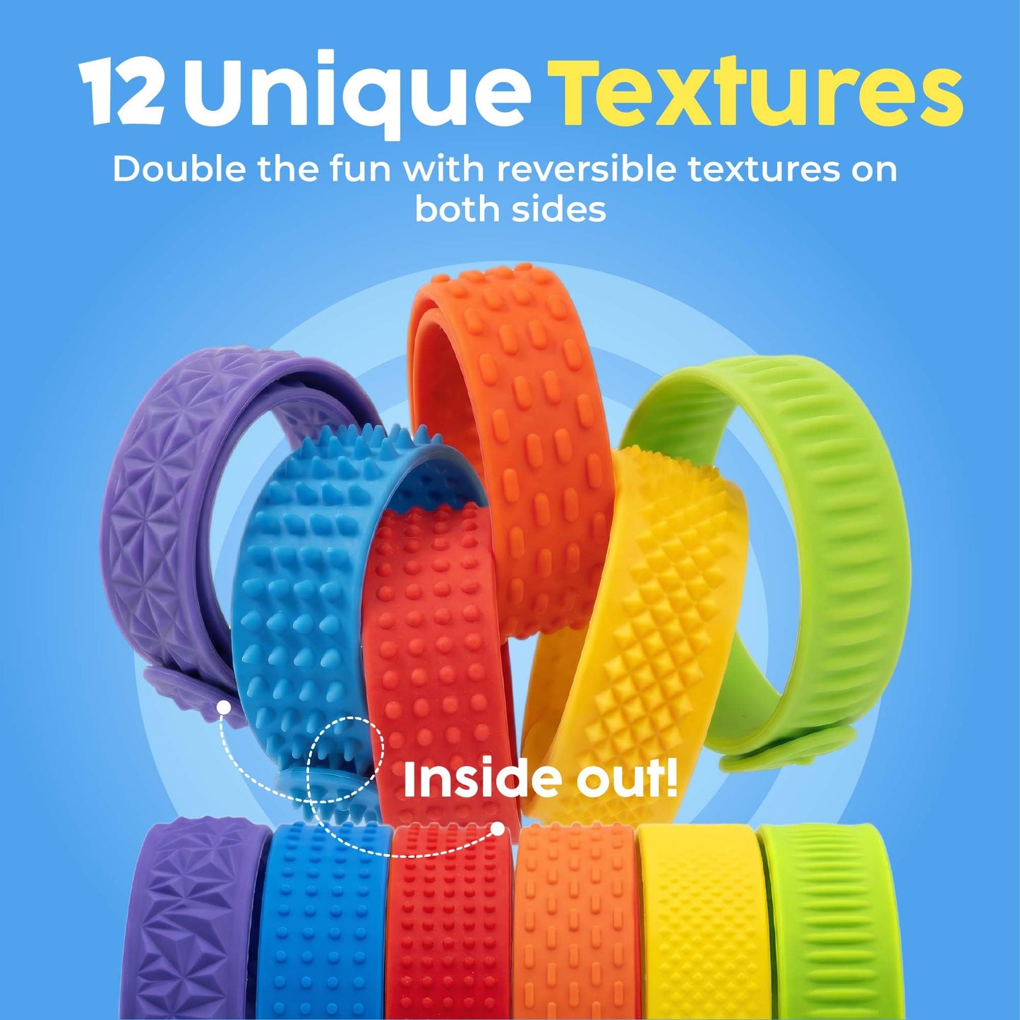Textured Sensory Slap Bracelet 6 pk