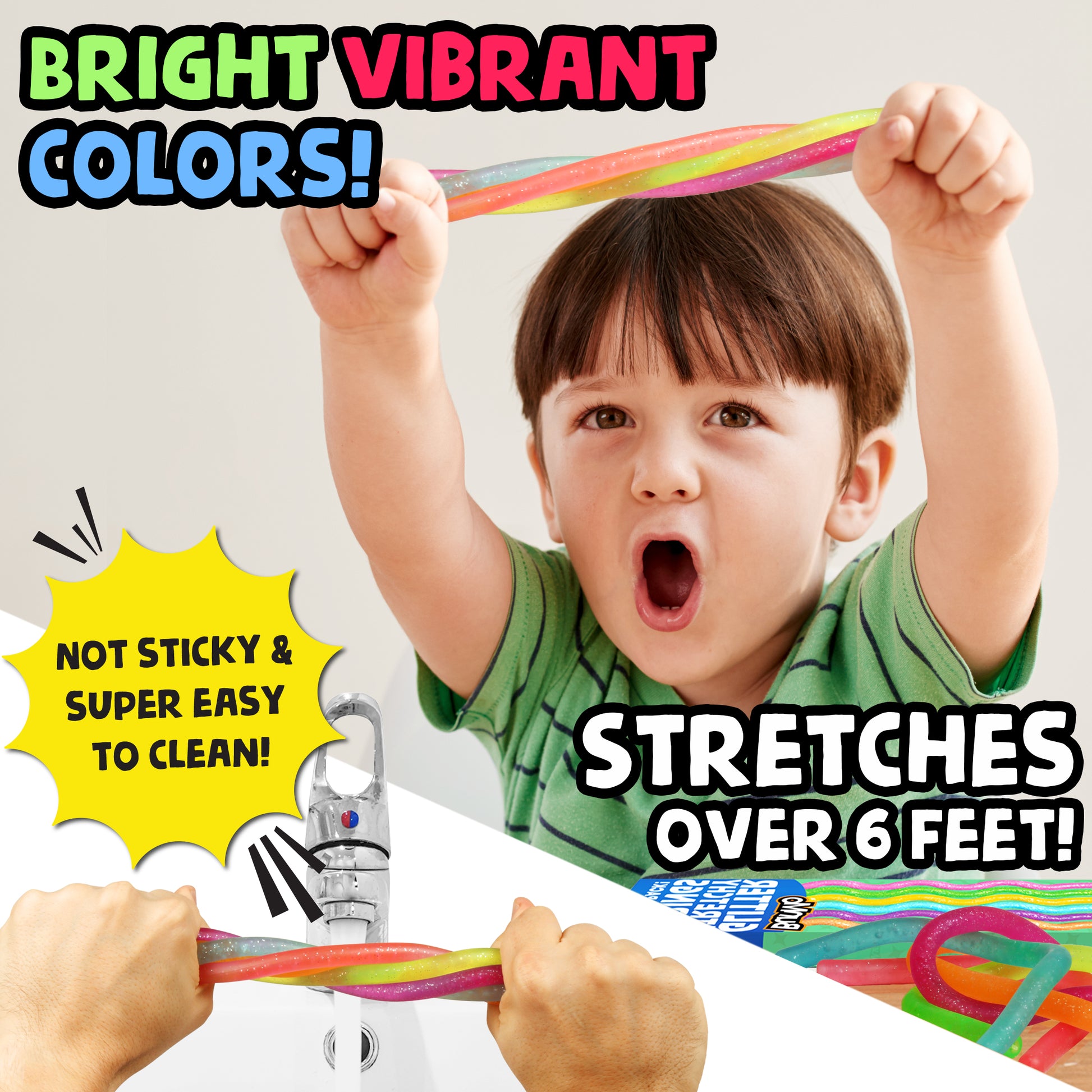 Shorties' Glitter Glow Stretchy Fidget Toys –