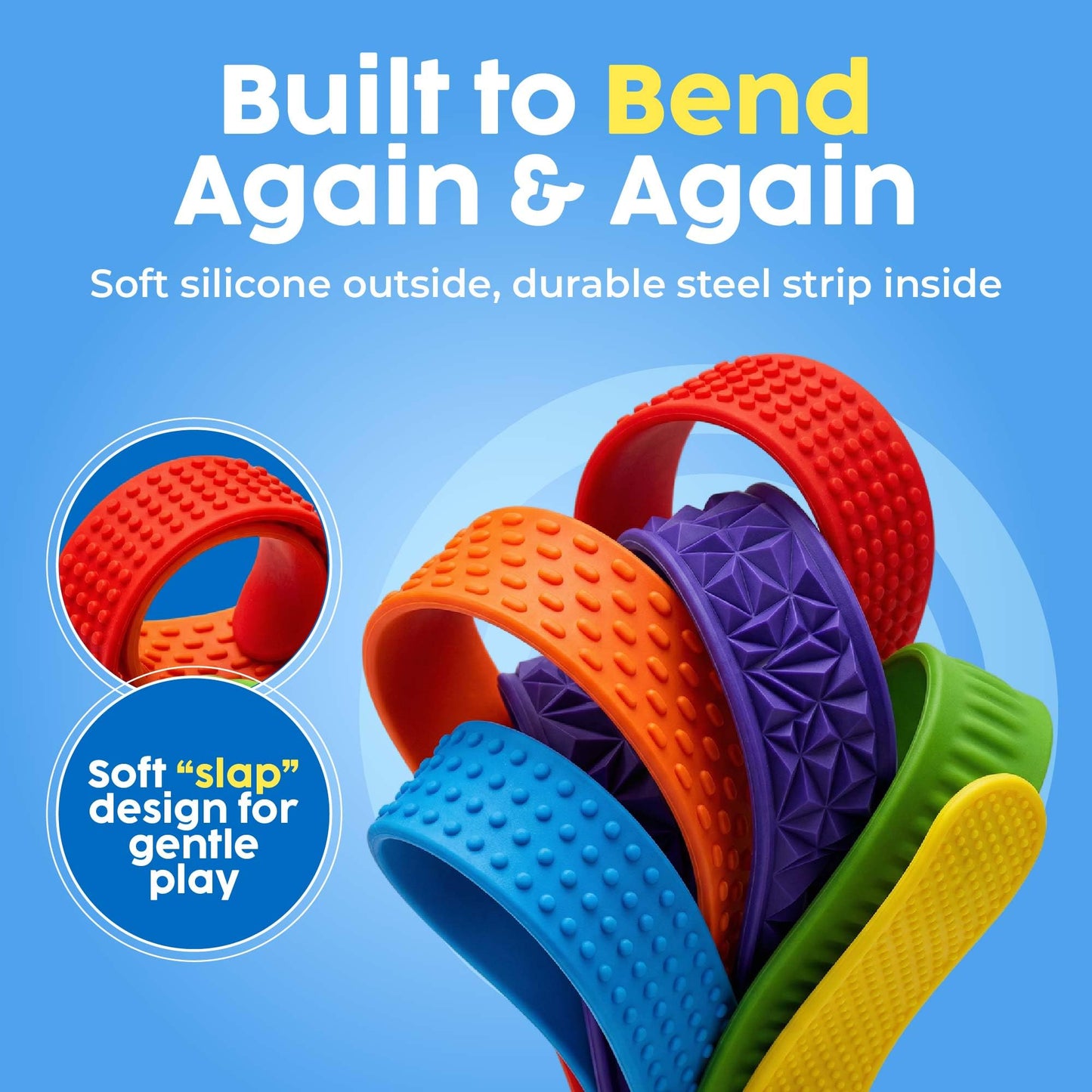Textured Sensory Slap Bracelet 6 pk