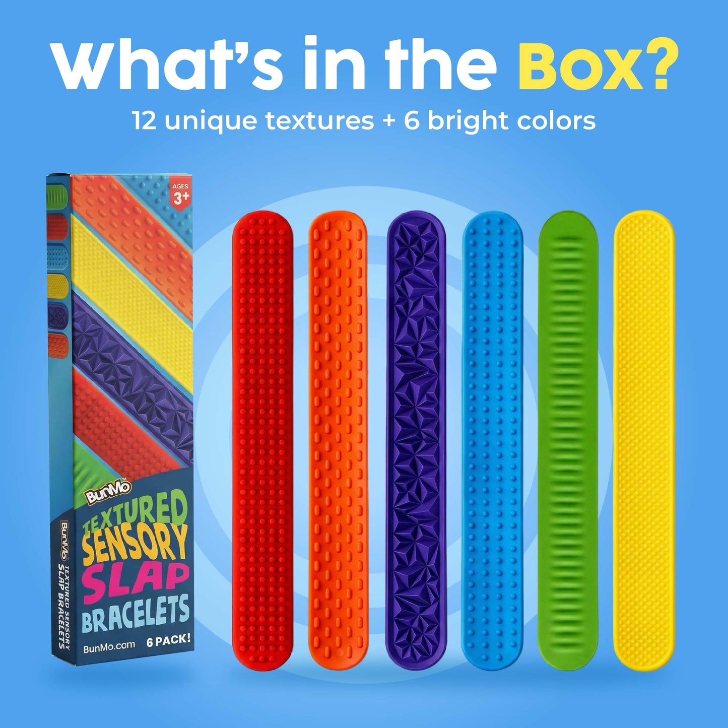 Textured Sensory Slap Bracelet 6 pk