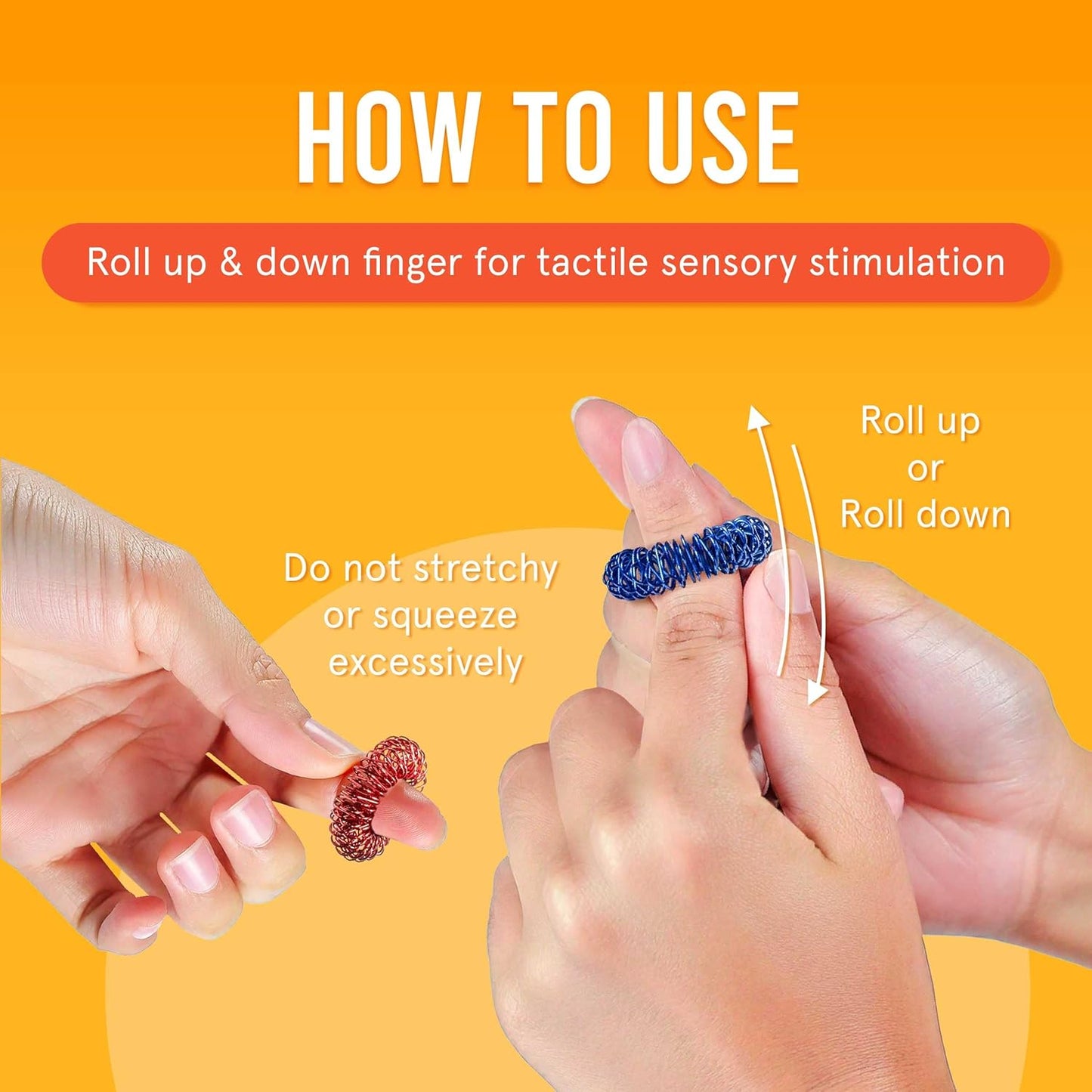 Spiky Sensory Fidget Rings (3 pck)