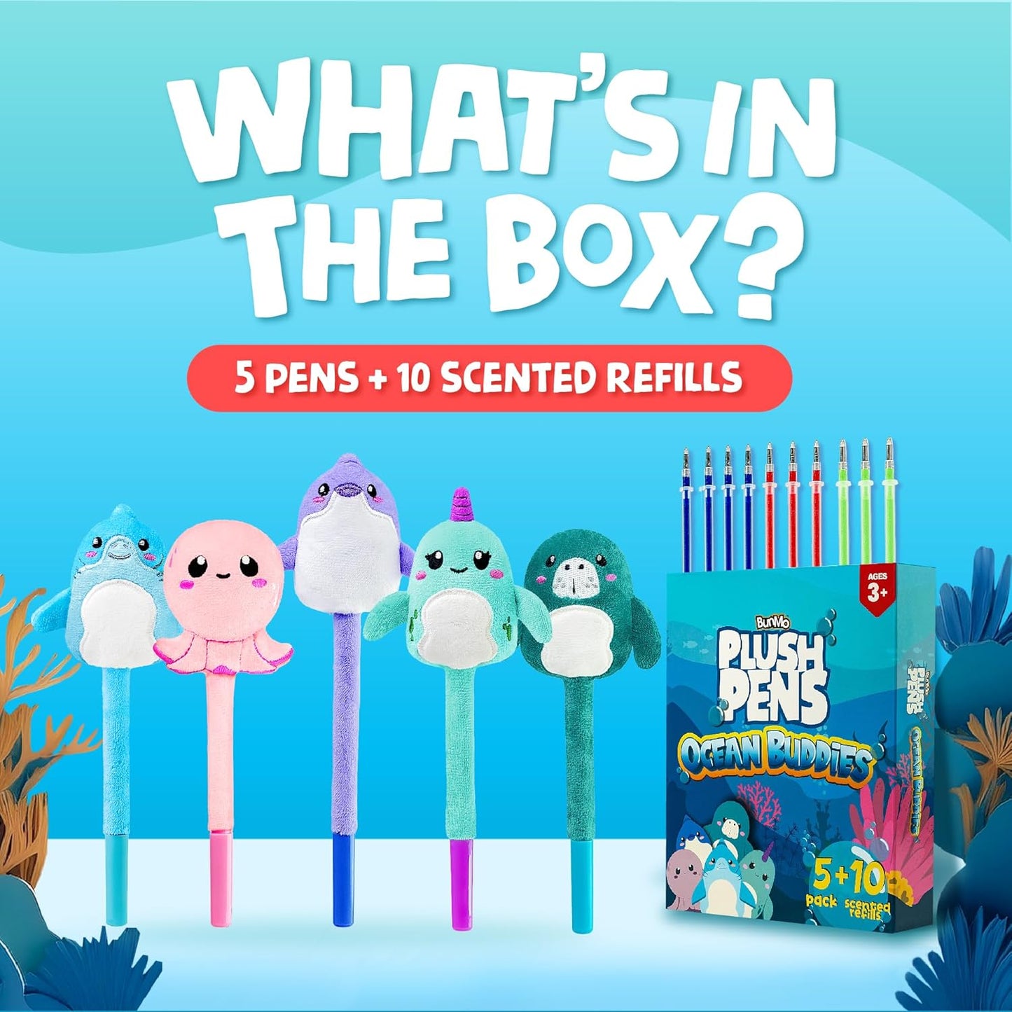 Plush Pens: Ocean Buddies