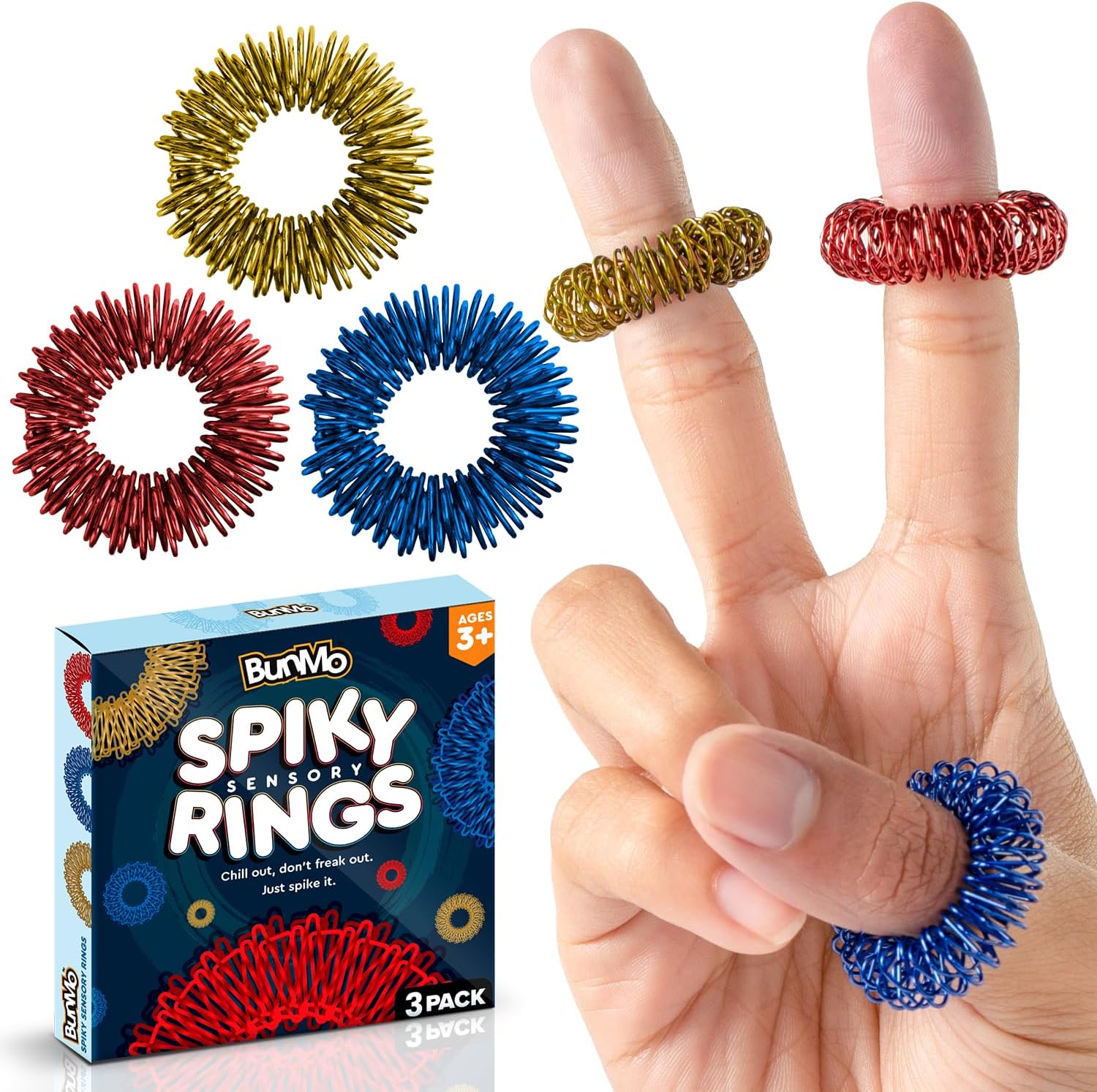 Spiky Sensory Fidget Rings (3 pck) – BunMo.com