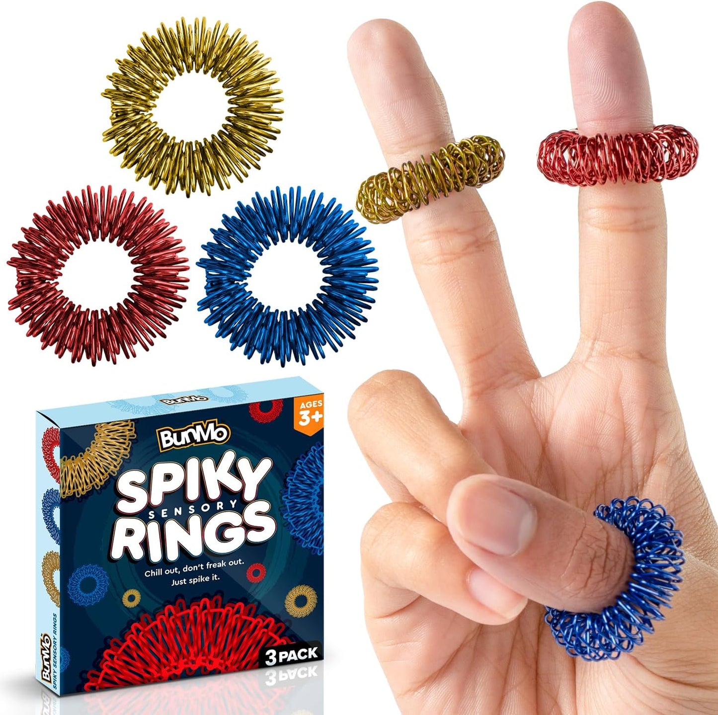 Spiky Sensory Fidget Rings (3 pck)