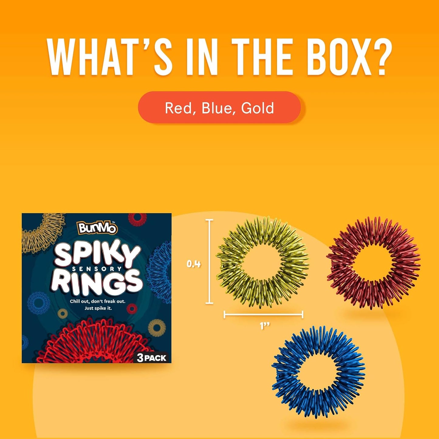Spiky Sensory Fidget Rings (3 pck)