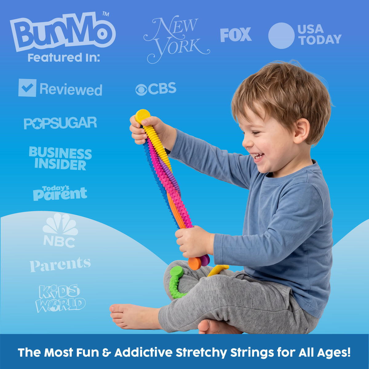 BunMo Stretchy Strings Textured 6 Pack