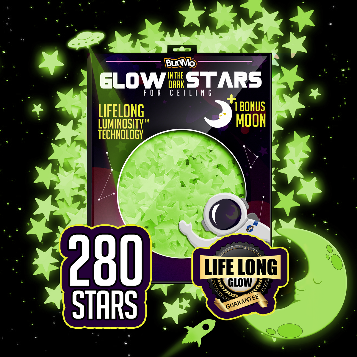 Glow in the Dark Stars for Ceiling & Walls