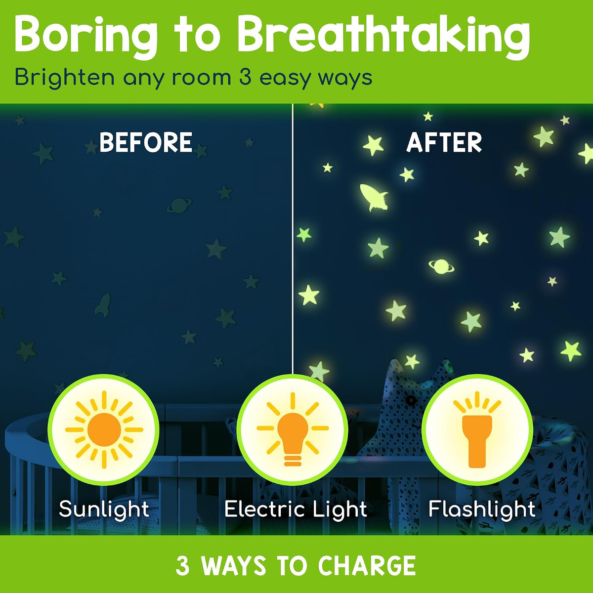 Glow in the Dark Stars for Ceiling & Walls