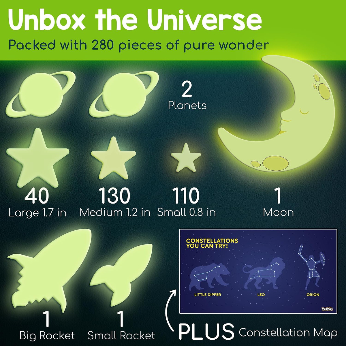 Glow in the Dark Stars for Ceiling & Walls