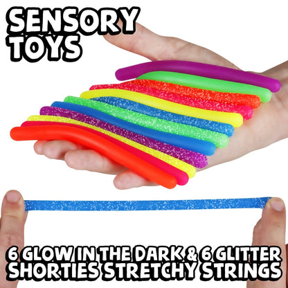 ‘Shorties’ Glitter Glow Stretchy Fidget Toys