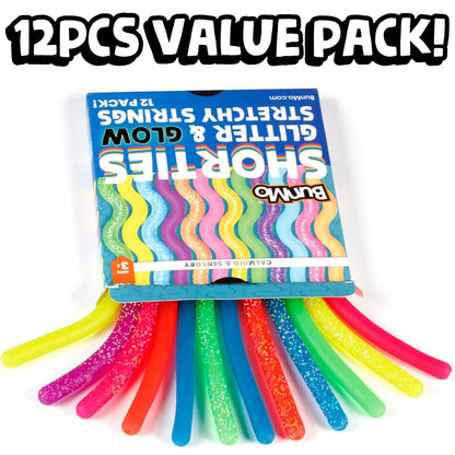 ‘Shorties’ Glitter Glow Stretchy Fidget Toys