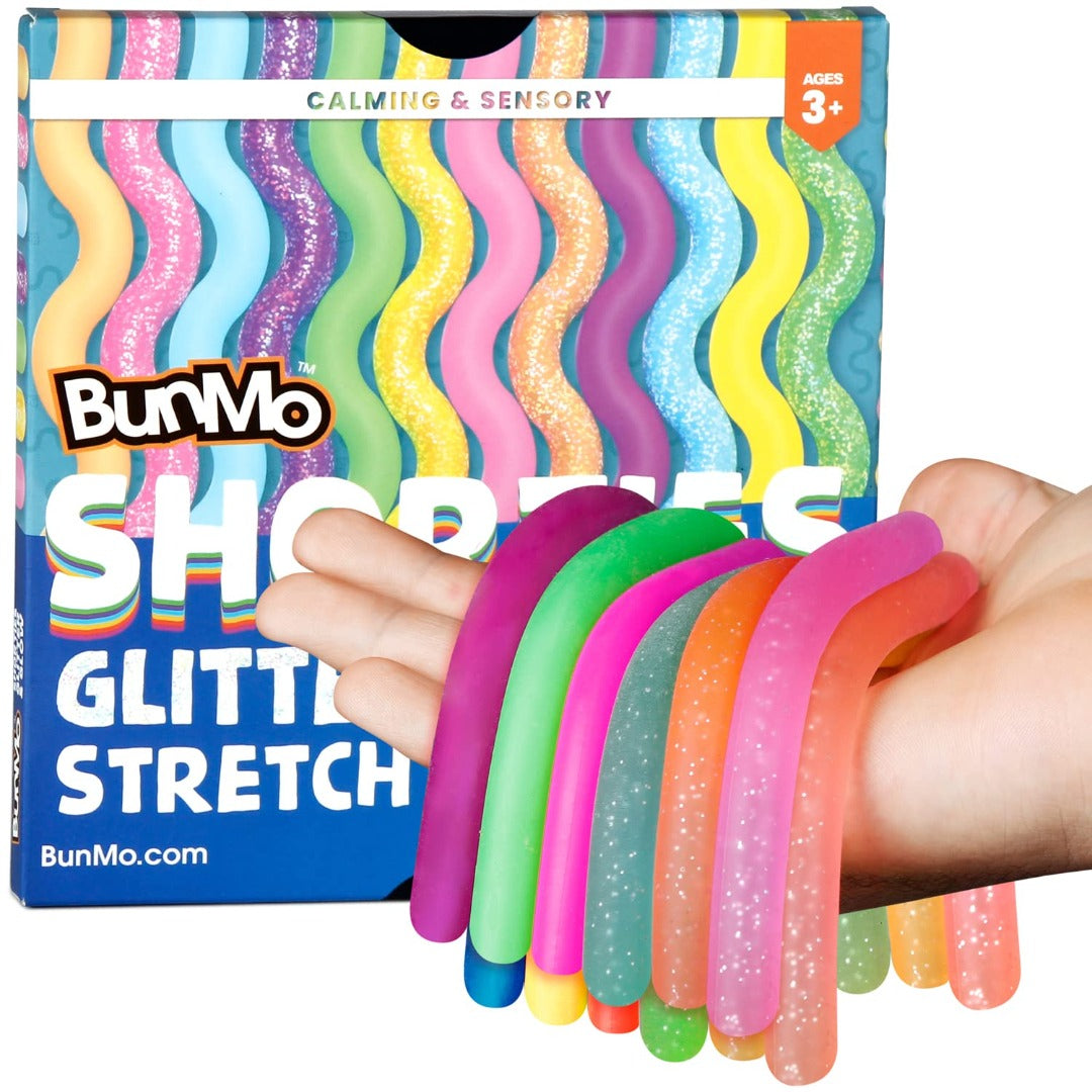 ‘Shorties’ Glitter Glow Stretchy Fidget Toys